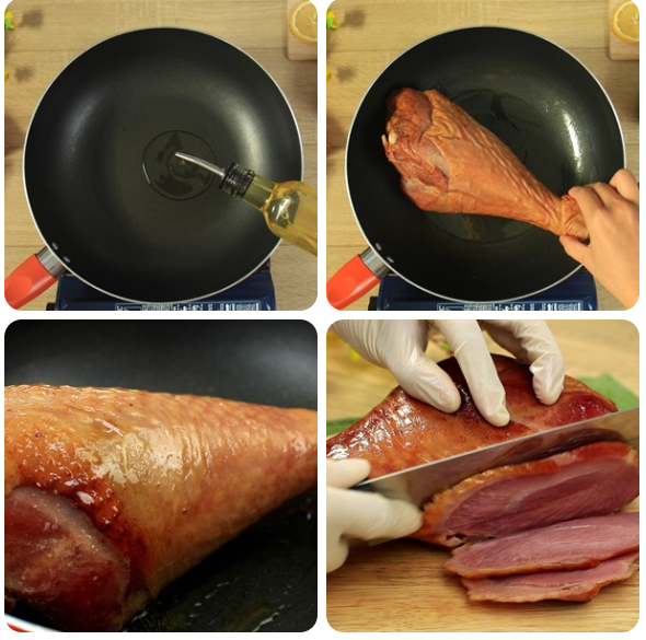 Cách làm đùi gà tây xông khói áp chảo